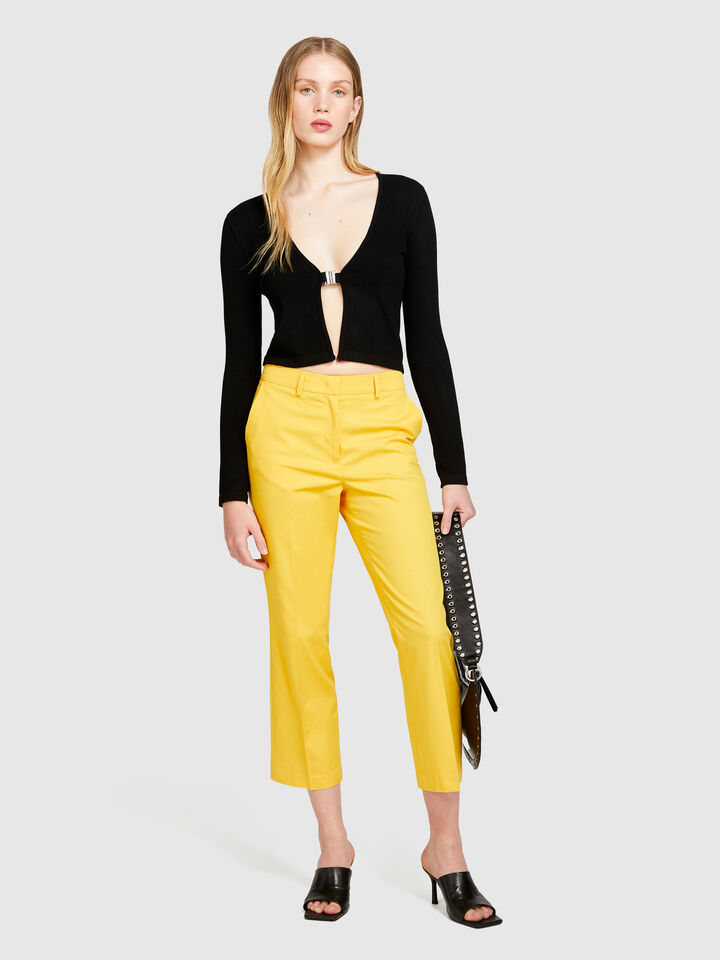 High-waisted trousers - women's high-waisted trousers - Yellow | Sisley image number 1
